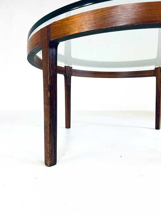 Image 1 of Rosewood & Glass Coffee Table