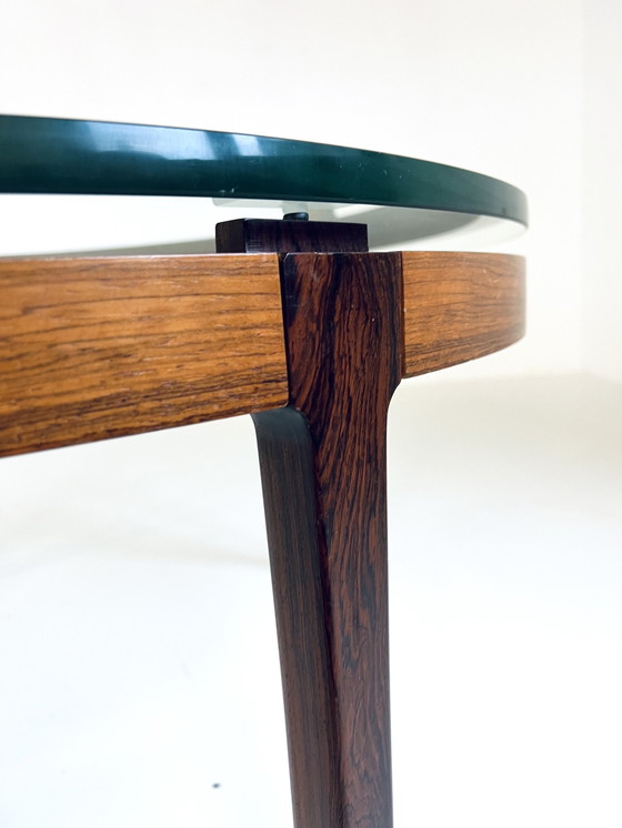 Image 1 of Rosewood & Glass Coffee Table