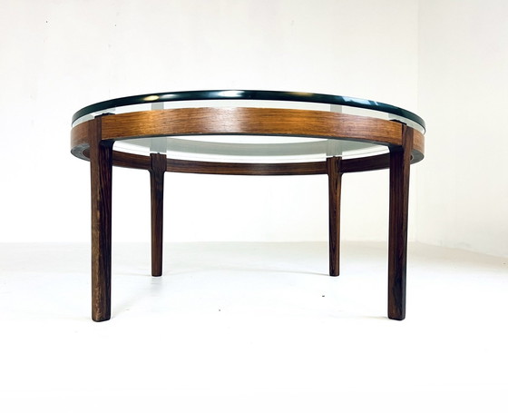 Image 1 of Rosewood & Glass Coffee Table