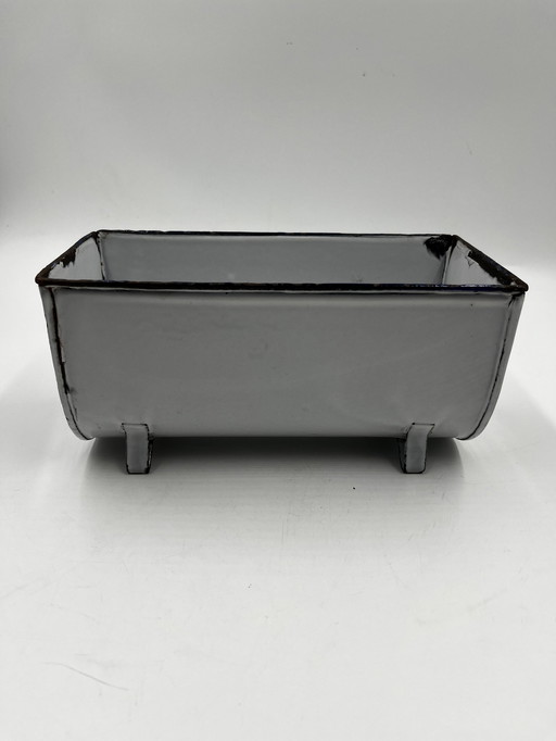 Enameled Metal Planter