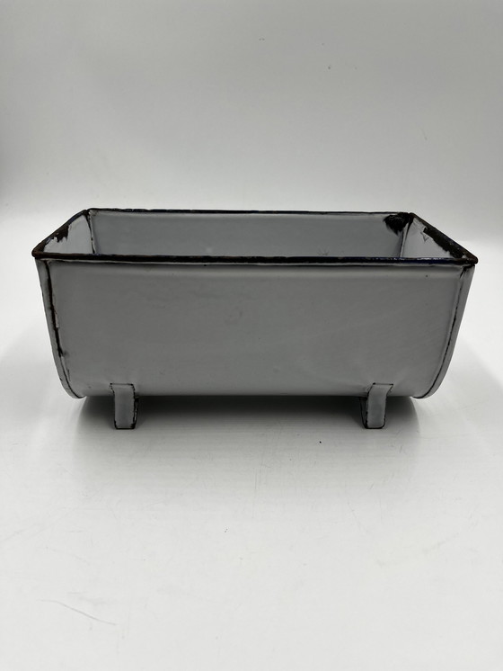 Image 1 of Enameled Metal Planter