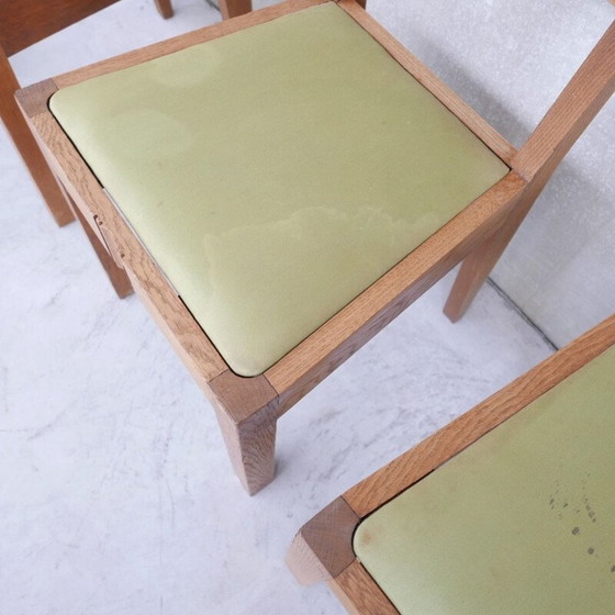 Image 1 of Set of 6 vintage Art Deco dining chairs in the style of Charles Dudouyt, France 1940s