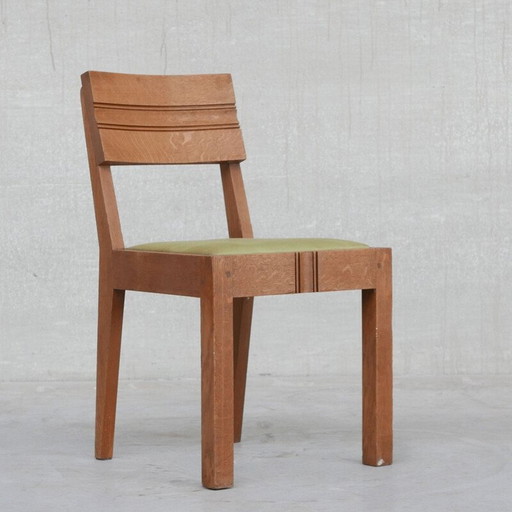 Set of 6 vintage Art Deco dining chairs in the style of Charles Dudouyt, France 1940s