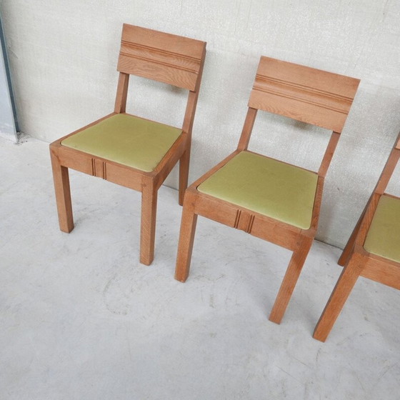 Image 1 of Set of 6 vintage Art Deco dining chairs in the style of Charles Dudouyt, France 1940s