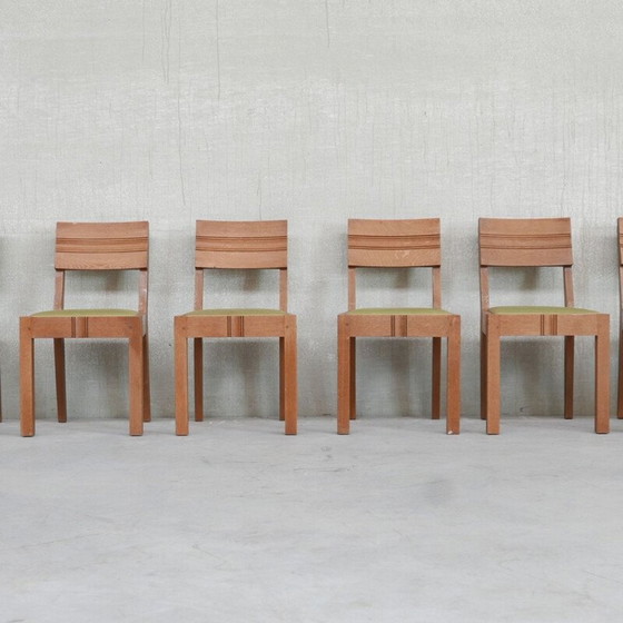 Image 1 of Set of 6 vintage Art Deco dining chairs in the style of Charles Dudouyt, France 1940s