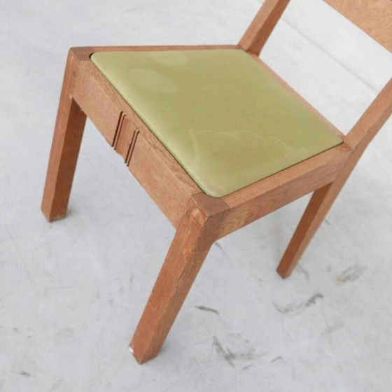 Image 1 of Set of 6 vintage Art Deco dining chairs in the style of Charles Dudouyt, France 1940s