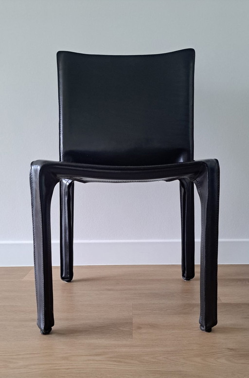 6x Cassina Cab Chairs In Black Leather