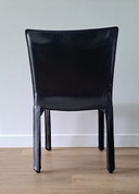 6x Cassina Cab Chairs In Black Leather