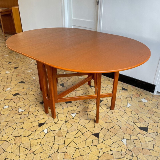 Image 1 of Vintage Scandinavian table with teak flaps, 1960s