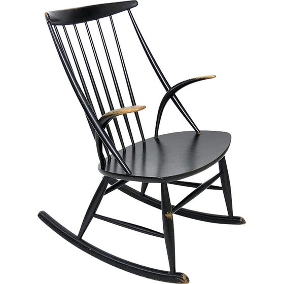 Image 1 of Vintage rocking chair by Illum Wikkelso for Niels Eilersen, Denmark 1959