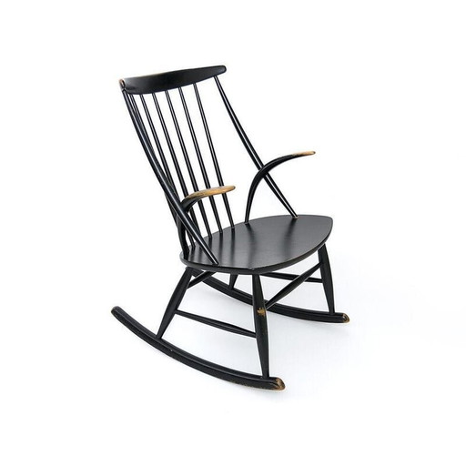 Vintage rocking chair by Illum Wikkelso for Niels Eilersen, Denmark 1959