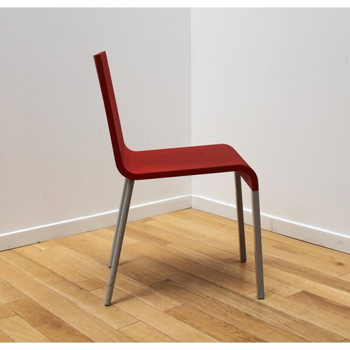 Vintage ".03" chairs in red plastic and metal by Martin Van Severen for Vitra