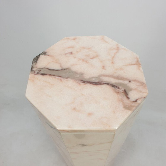 Image 1 of Vintage octagonal marble pedestal, Italy 1980