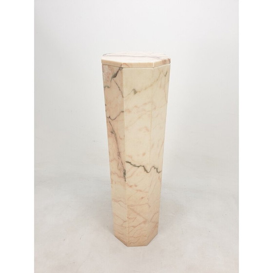 Image 1 of Vintage octagonal marble pedestal, Italy 1980