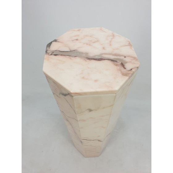 Image 1 of Vintage octagonal marble pedestal, Italy 1980