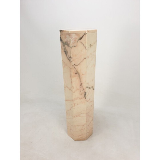 Image 1 of Vintage octagonal marble pedestal, Italy 1980