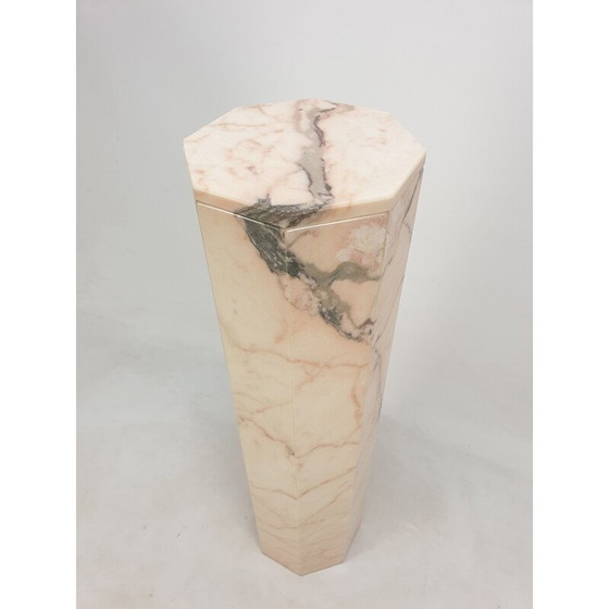 Image 1 of Vintage octagonal marble pedestal, Italy 1980