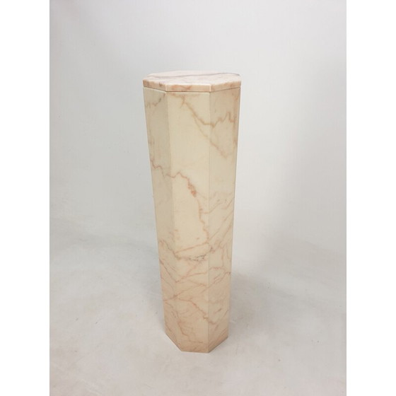 Image 1 of Vintage octagonal marble pedestal, Italy 1980