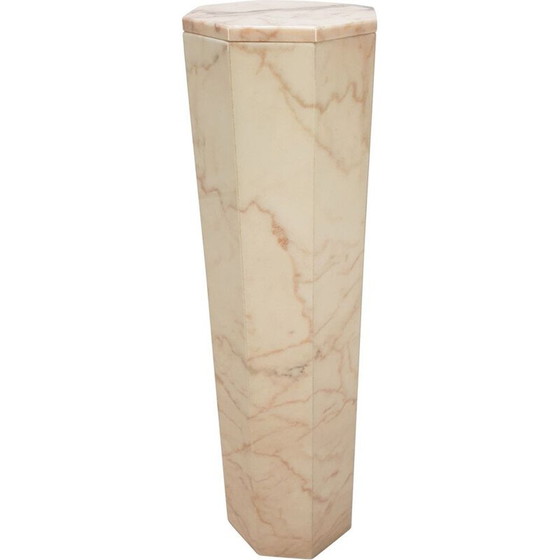 Image 1 of Vintage octagonal marble pedestal, Italy 1980