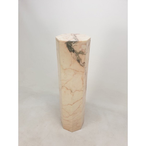 Image 1 of Vintage octagonal marble pedestal, Italy 1980