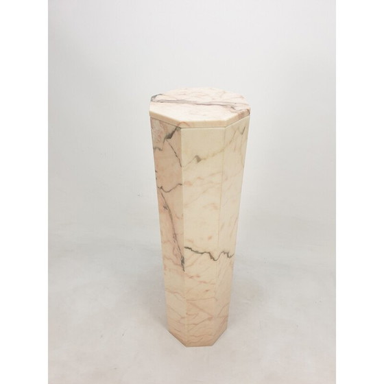 Image 1 of Vintage octagonal marble pedestal, Italy 1980