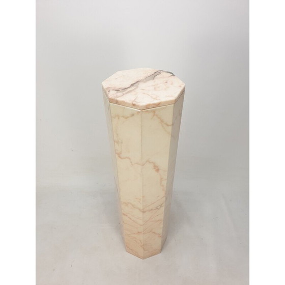 Image 1 of Vintage octagonal marble pedestal, Italy 1980