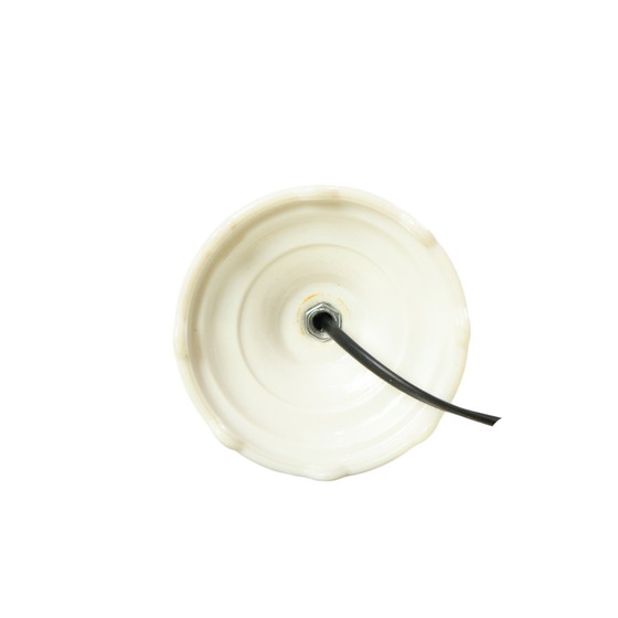 Image 1 of Lampada da tavolo vintage in vetro lattimo e ottone 