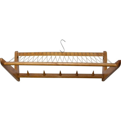 Vintage wall shelf in beech wood by Krásná Jizba, Czechoslovakia 1960