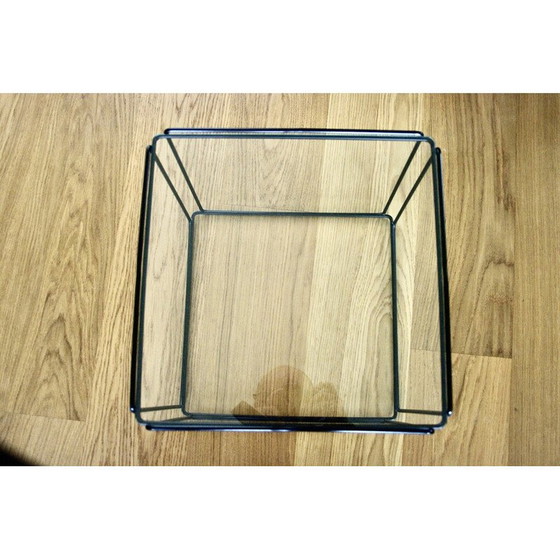 Image 1 of Vintage flying coffee table in lacquered metal and glass by Max Sauze, 1960