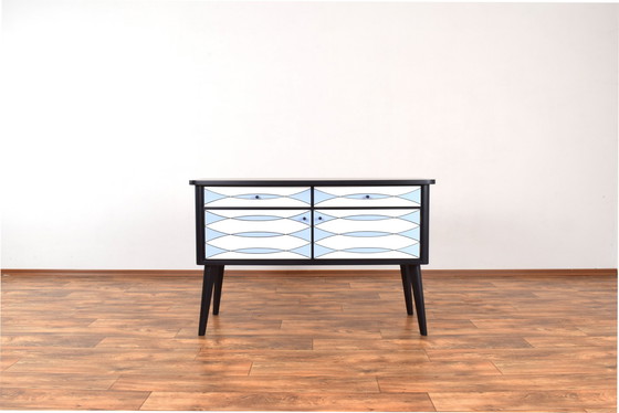 Image 1 of Mid-Century Op-Art. Hand-Painted German Sideboard, 1960S.