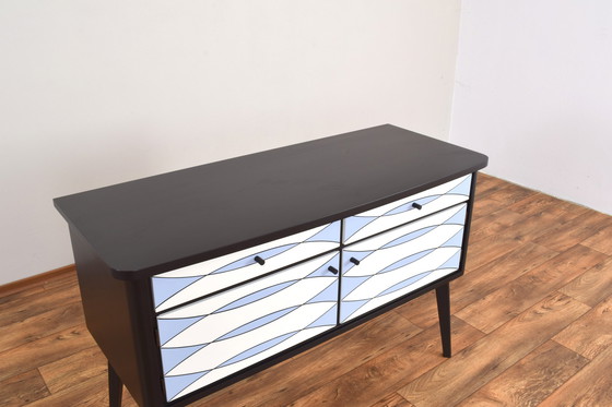 Image 1 of Mid-Century Op-Art. Hand-Painted German Sideboard, 1960S.