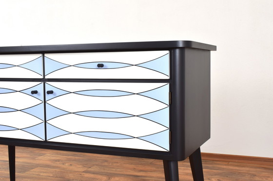 Image 1 of Mid-Century Op-Art. Hand-Painted German Sideboard, 1960S.