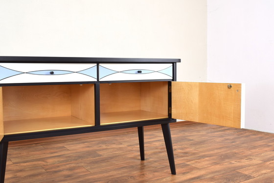 Image 1 of Mid-Century Op-Art. Hand-Painted German Sideboard, 1960S.