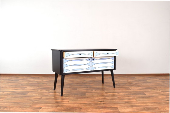 Image 1 of Mid-Century Op-Art. Hand-Painted German Sideboard, 1960S.