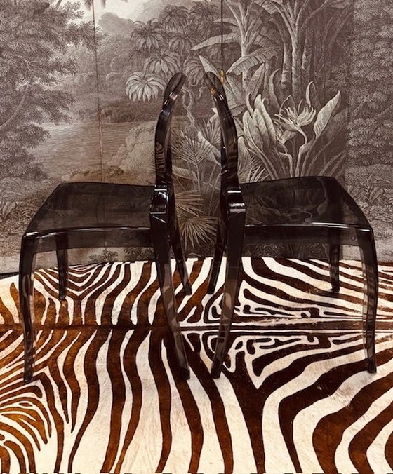 Image 1 of Set di 2 sedie Pedrali modello Queen con cuscino originale in velluto nero