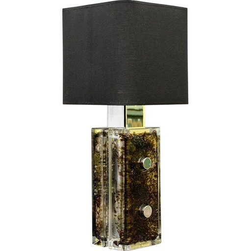 Vintage glass table lamp by Helena Tynell for Limburg, 1970s
