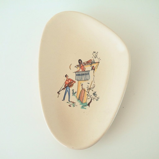 1950S Jasba Ceramic Plate, Serenade Romeo And Juliet 