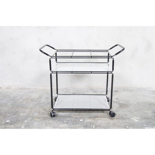 Vintage serving bar trolley by tjerk reijenga for pilastro, 1980