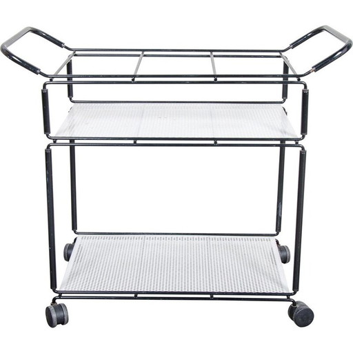 Vintage serving bar trolley by tjerk reijenga for pilastro, 1980