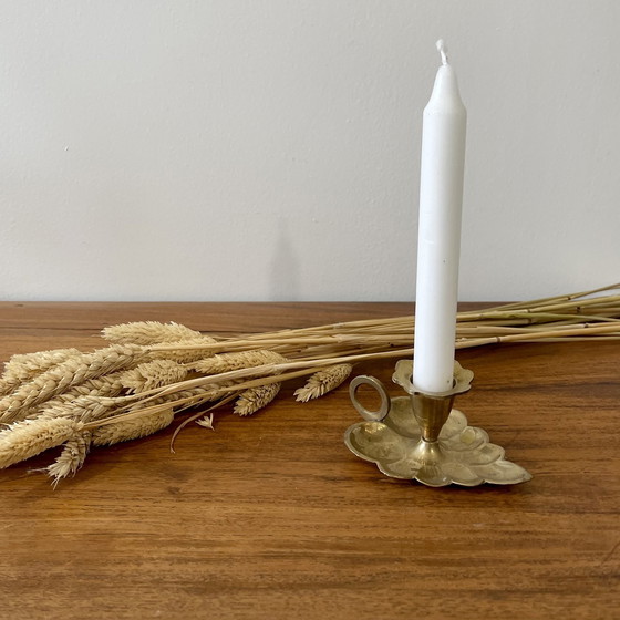 Image 1 of Brass Leaf Candle Holder