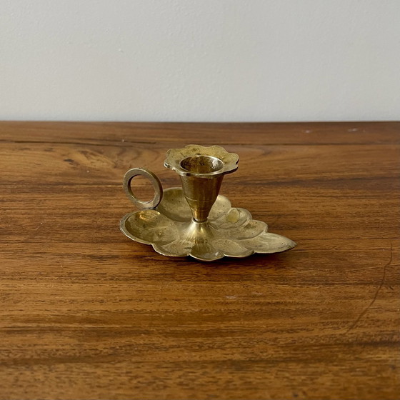 Image 1 of Brass Leaf Candle Holder