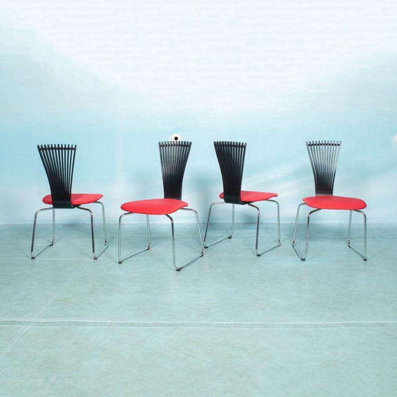 Image 1 of Postmodern Westnofa Totem dining chairs 80s minimalist