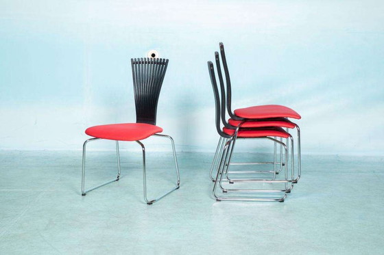 Image 1 of Postmodern Westnofa Totem dining chairs 80s minimalist