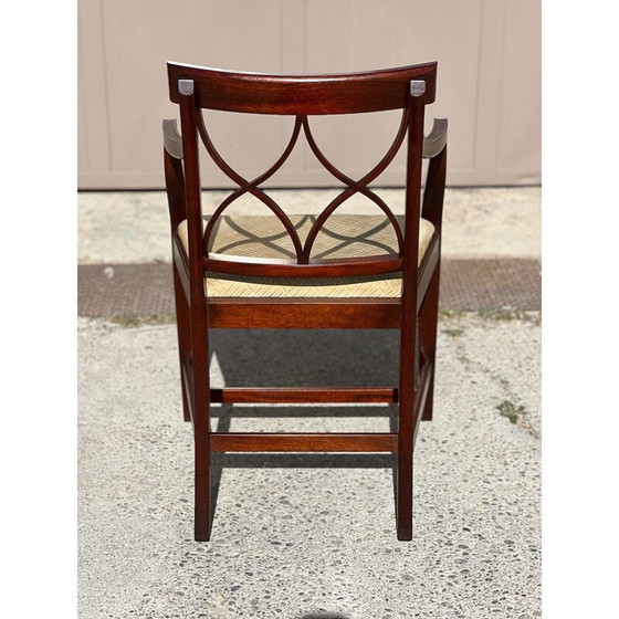 Image 1 of Set of 6 vintage mahogany dining chairs, England 1980