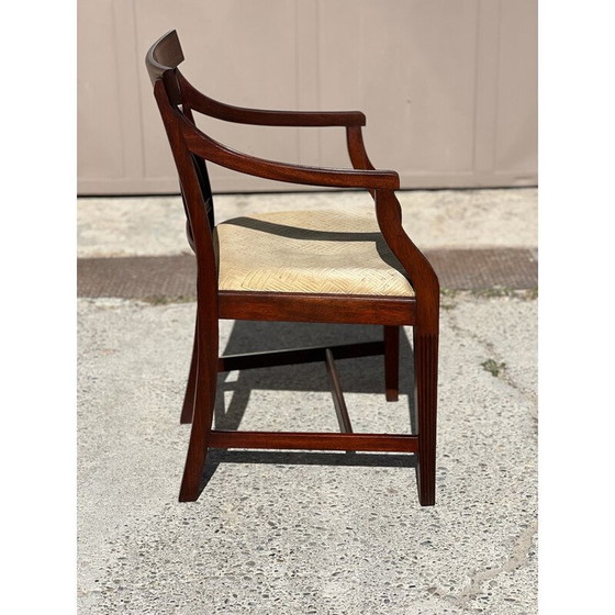 Image 1 of Set of 6 vintage mahogany dining chairs, England 1980