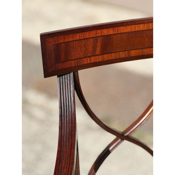 Image 1 of Set of 6 vintage mahogany dining chairs, England 1980