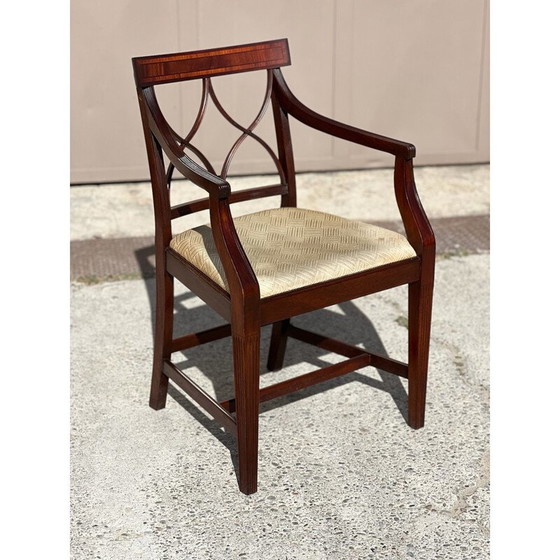 Image 1 of Set of 6 vintage mahogany dining chairs, England 1980