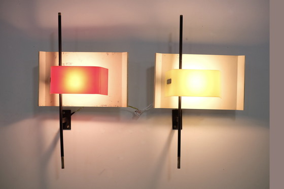 Image 1 of Amazing Pair Of Wall Lights Model 2020 By Bruno Gatta For Stilnovo - 1955S