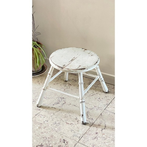 Image 1 of Old vintage bamboo style stool