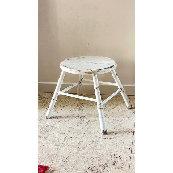 Image 1 of Old vintage bamboo style stool